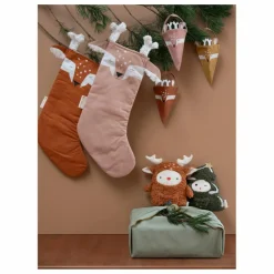 Chaussette de Noël faon en coton bio | Marron