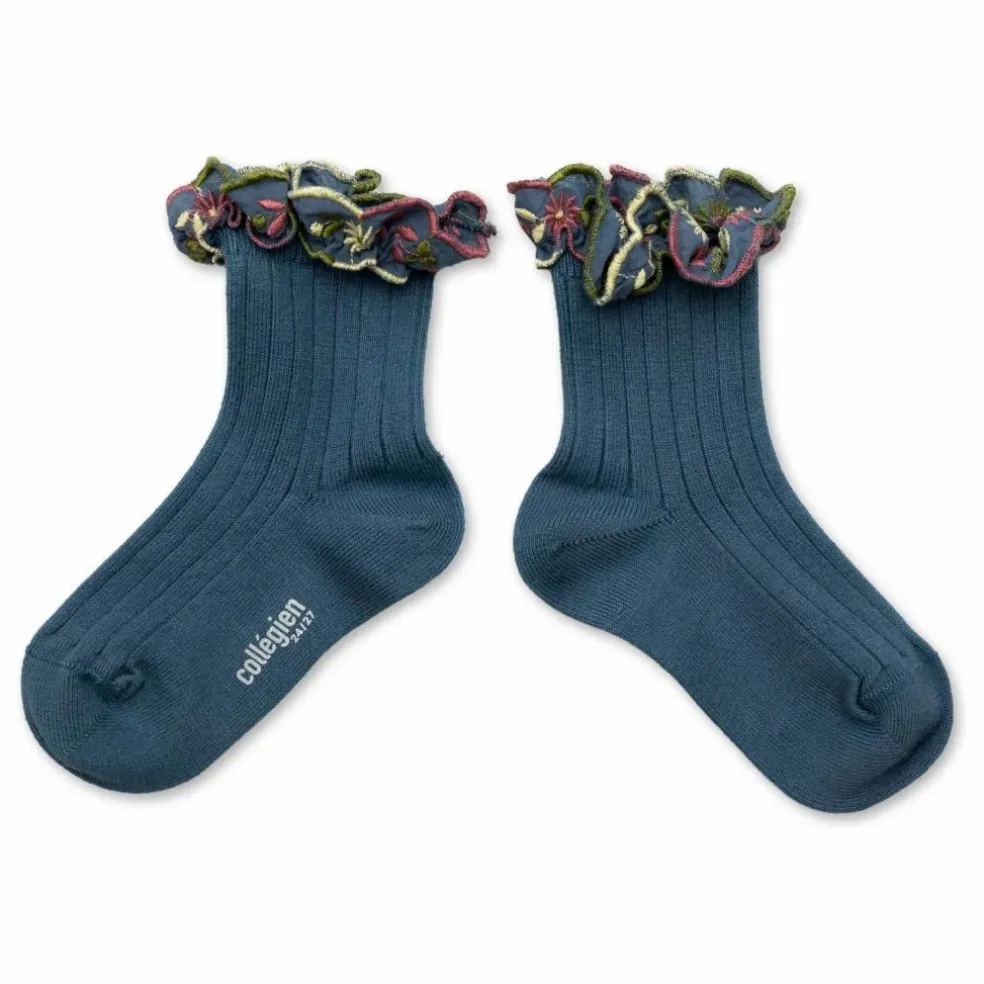 Chaussettes Anémone | Bleu foncé