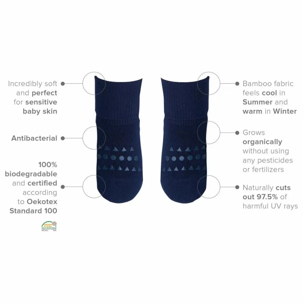 Chaussettes Anti-Dérapantes Bambou | Bleu marine