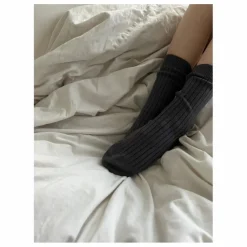 Chaussettes Cachemire Ajourées Max | Gris anthracite