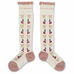 Chaussettes Cerise Nœuds | Blanc cassé
