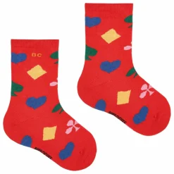 Chaussettes Coeurs Coton Bio | Rouge