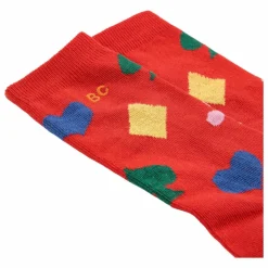 Chaussettes Coeurs Coton Bio | Rouge