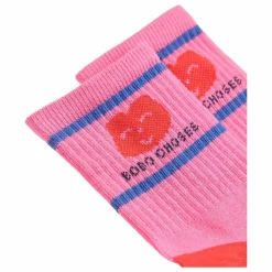 Chaussettes Cœur Coton Bio | Rose fuschia