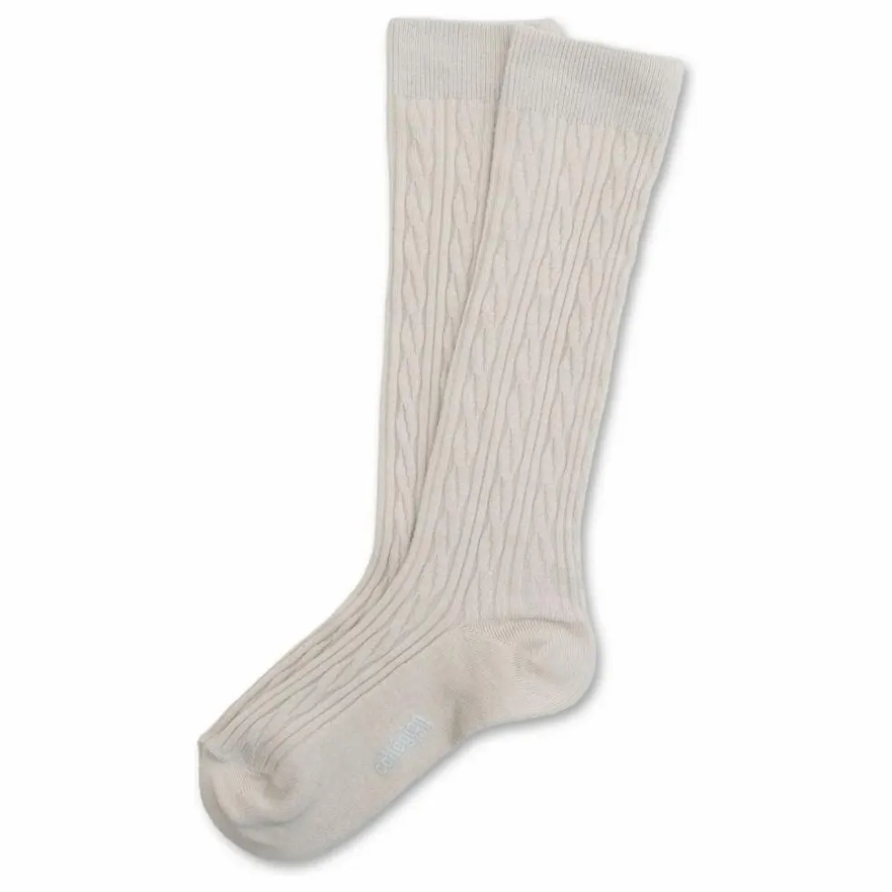 Chaussettes Hautes Alix Laine mérinos | Blanc cassé