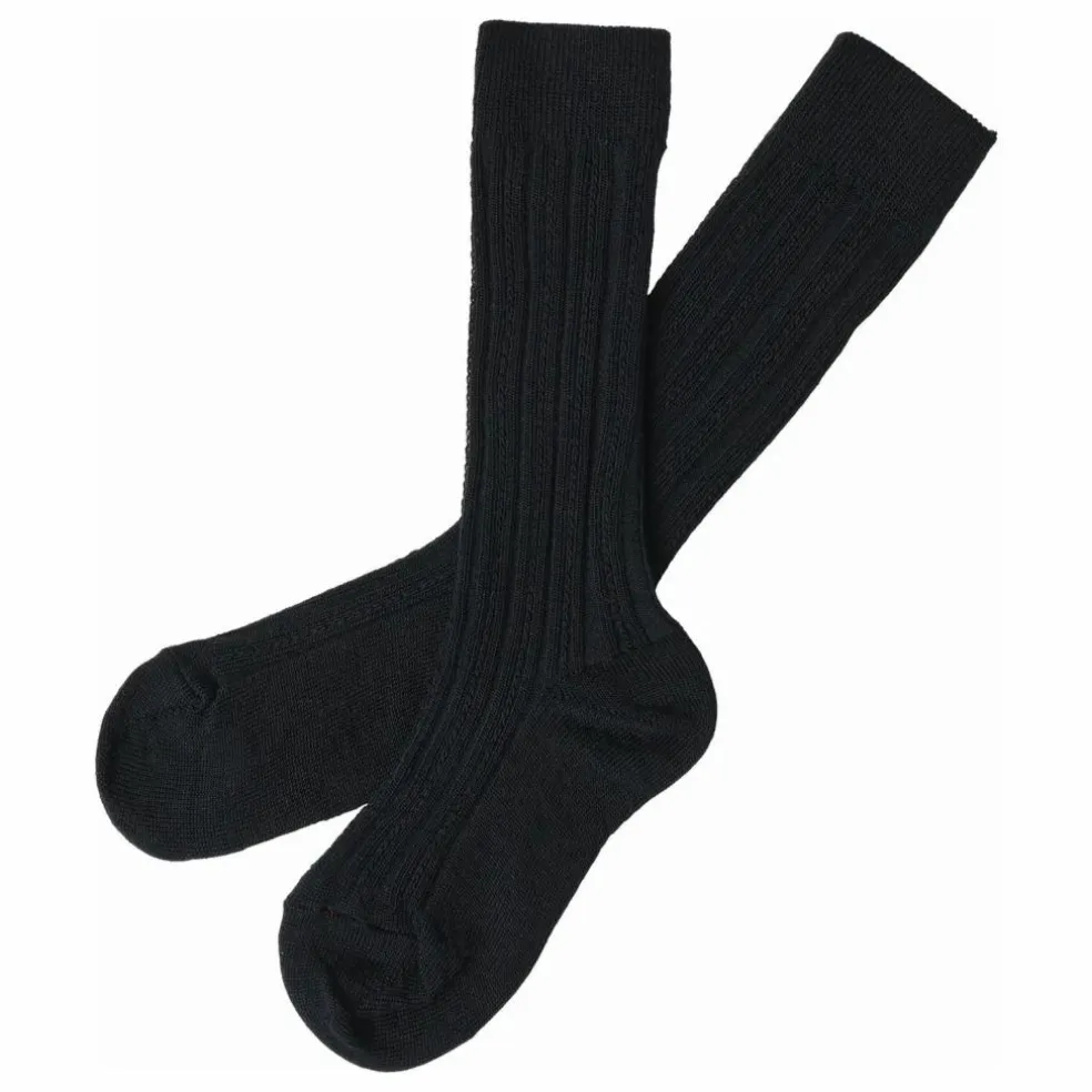 Chaussettes Hautes Laine | Bleu marine