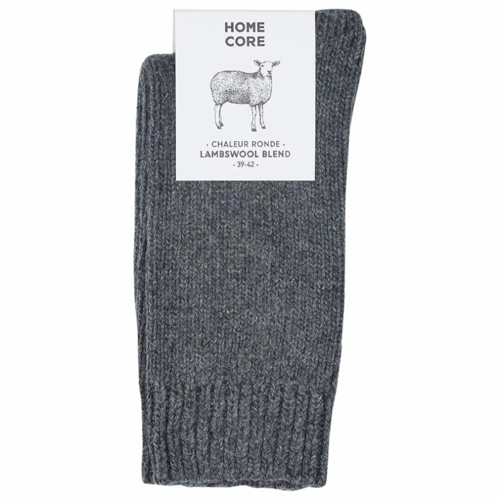 Chaussettes Laine-Rustique | Gris anthracite