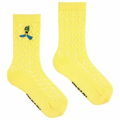 Chaussettes Pointelle Coton Bio | Jaune