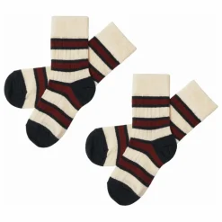 Chaussettes Two-Tone Rayées Laine | Ecru