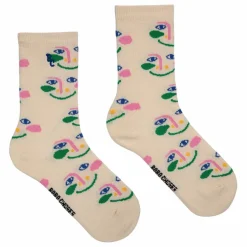 Chaussettes Visages | Ecru