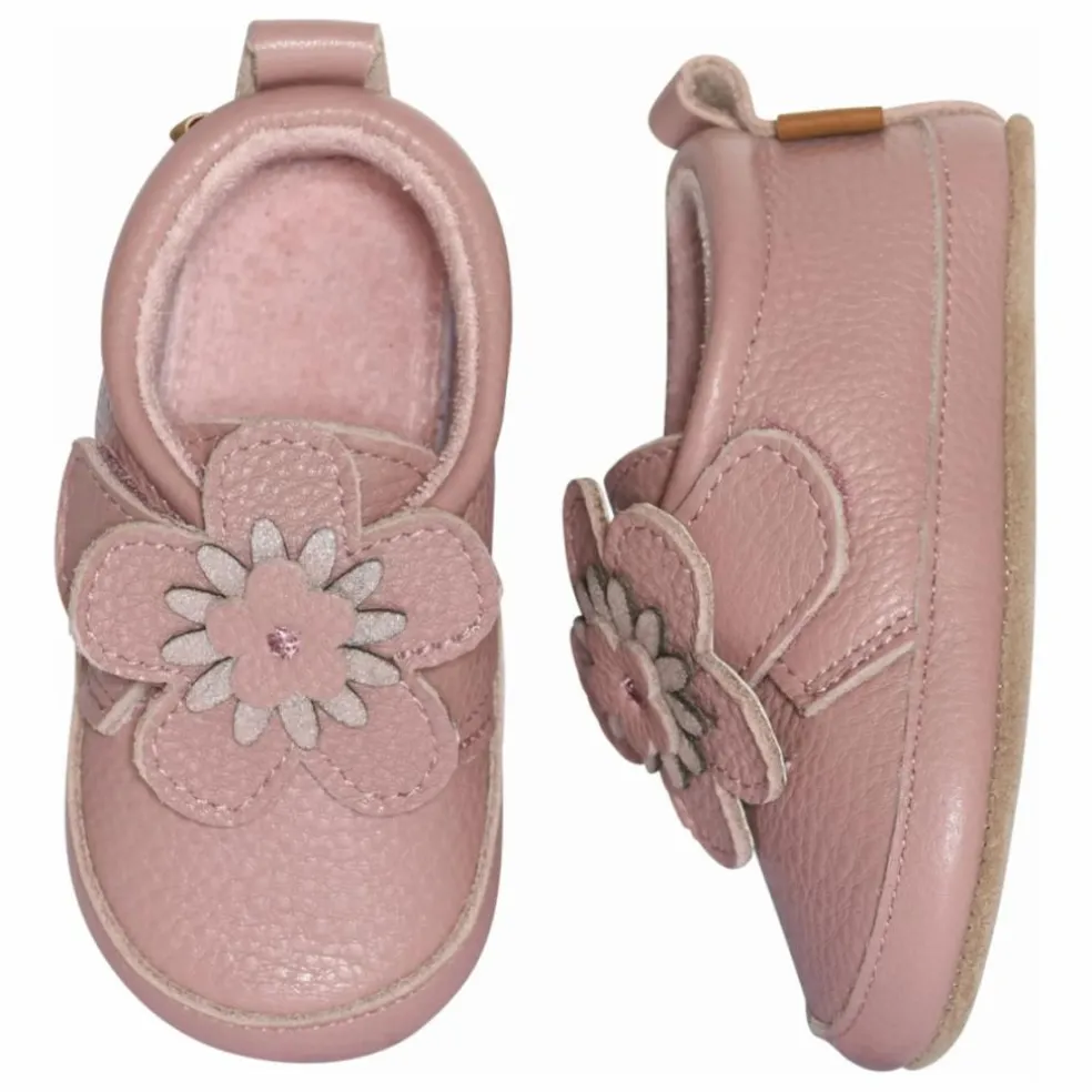 Chaussons Cuir Daisy | Rose