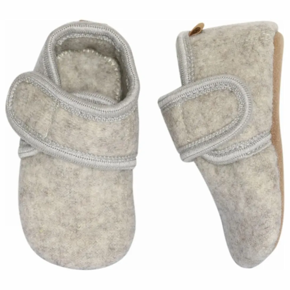 Chaussons en Laine Scratchs | Gris clair