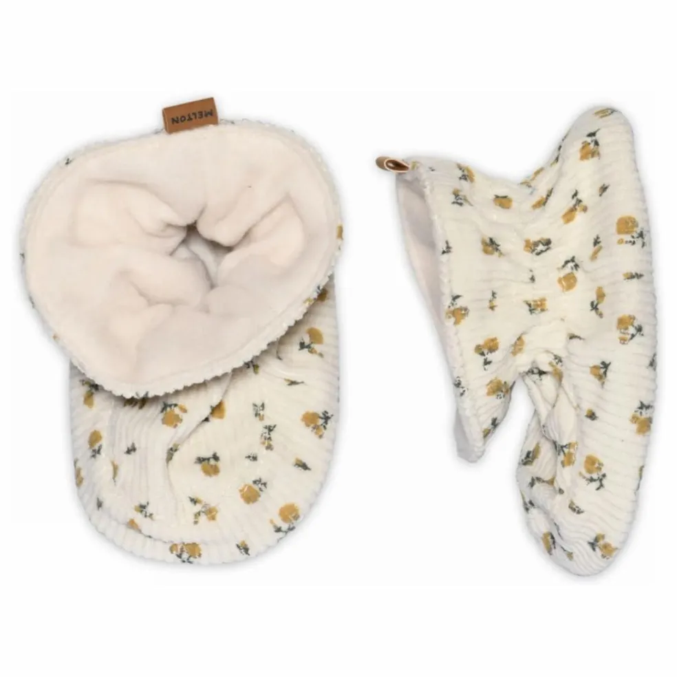 Chaussons Fleuris | Ecru