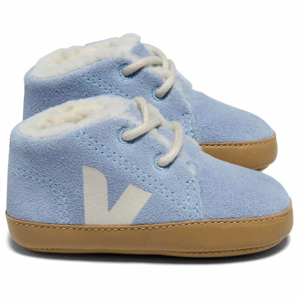 Chaussons Fourrées Lacets Baby | Bleu Clair
