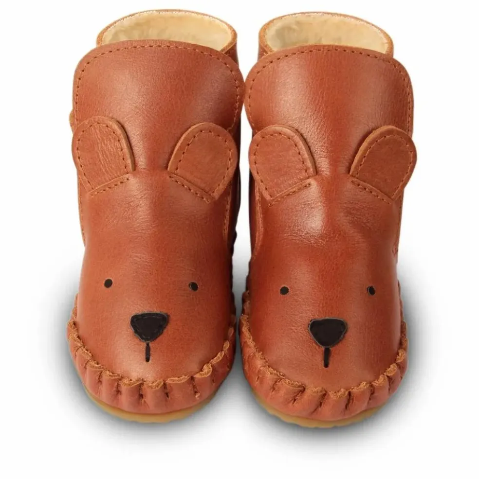 Chaussons Fourrés Ours Kapi | Cognac