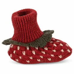Chaussons Fraises Laine Mérinos | Rouge