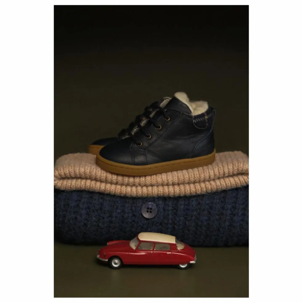 Chaussures Premiers Pas Fourrées Auguste | Bleu marine