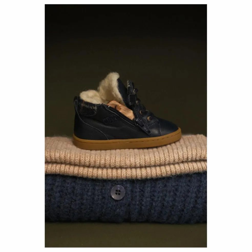 Chaussures Premiers Pas Fourrées Auguste | Bleu marine