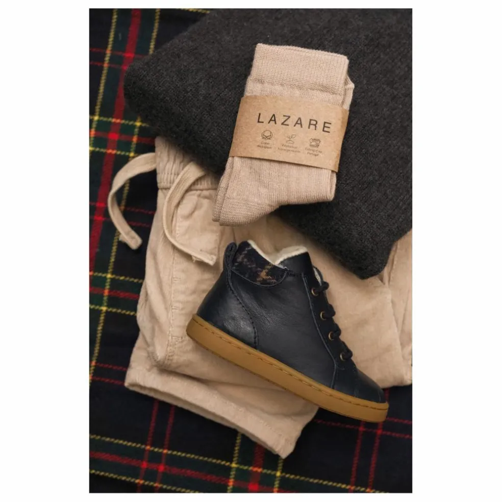 Chaussures Premiers Pas Fourrées Auguste | Bleu marine