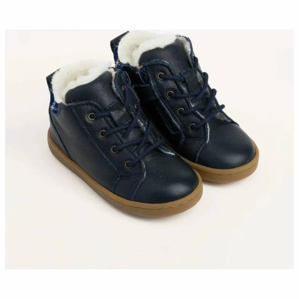 Chaussures Premiers Pas Fourrées Auguste | Bleu marine