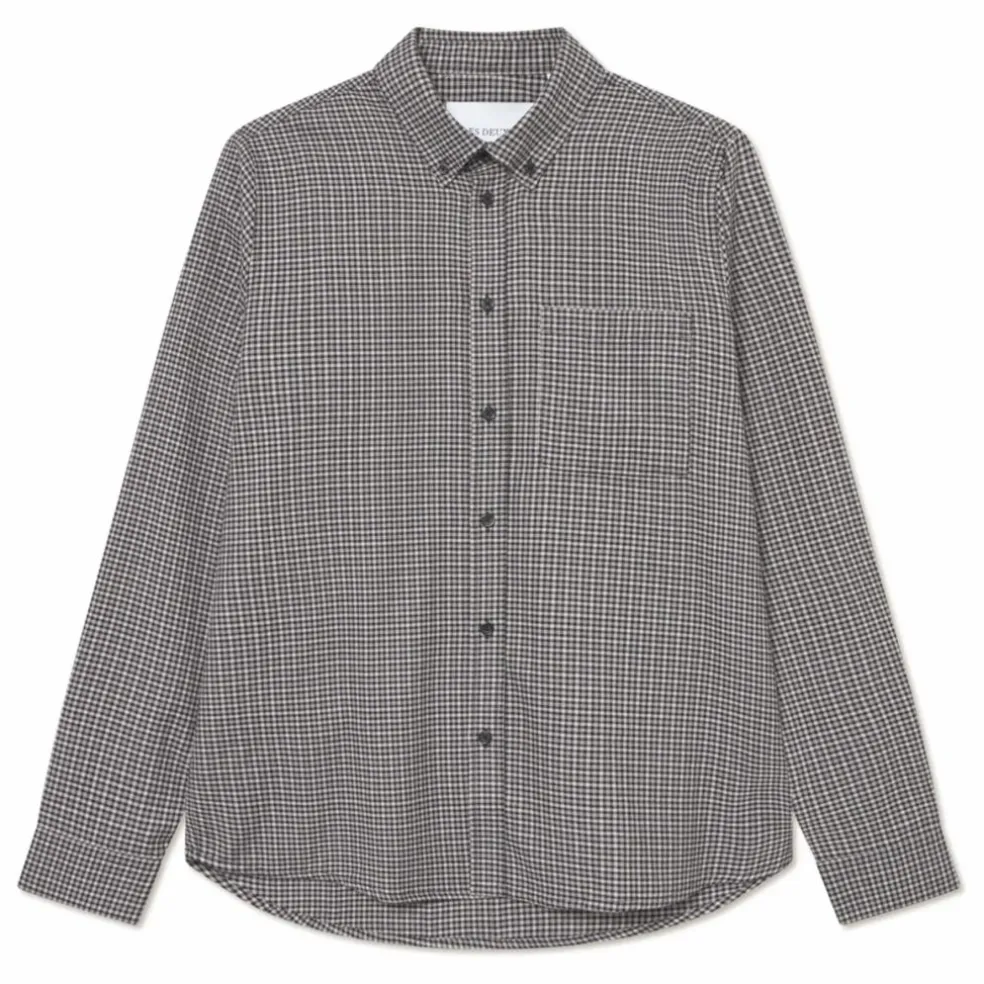 Chemise à Carreaux en Flannel Konrad | Blanc cassé