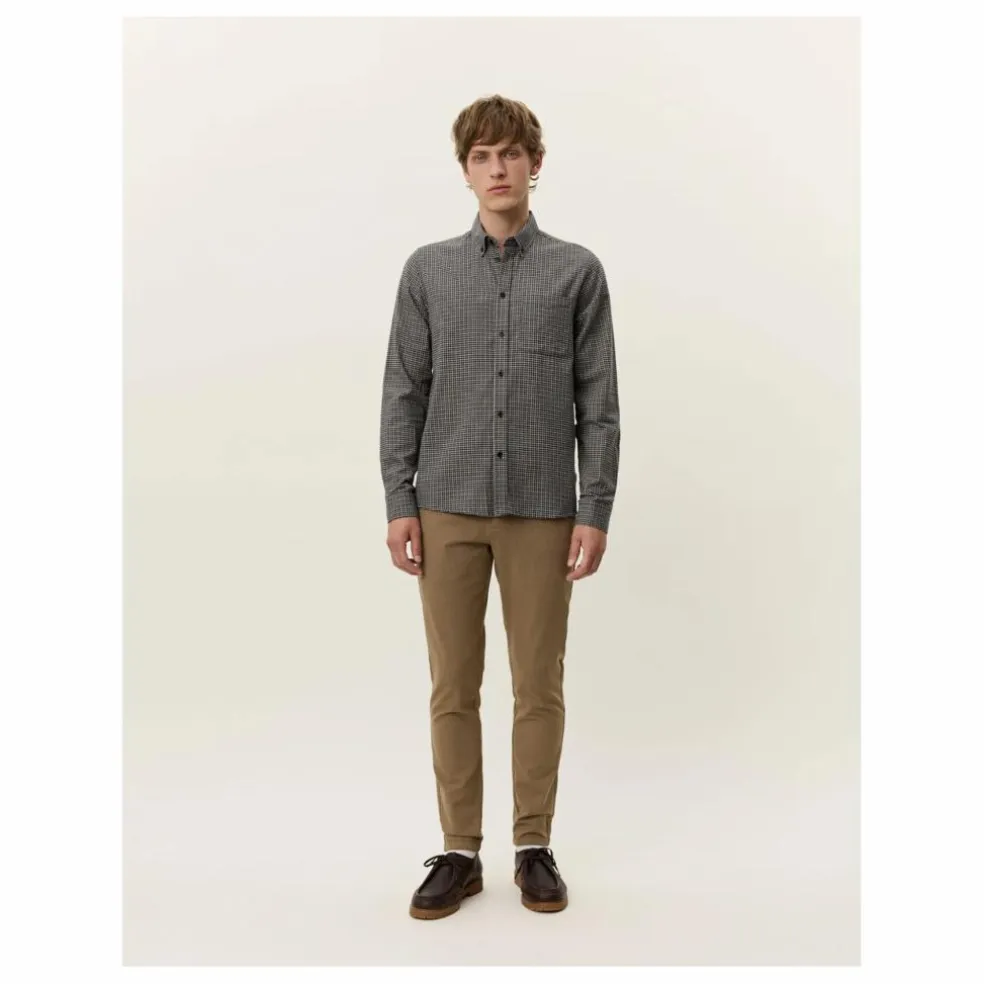 Chemise à Carreaux en Flannel Konrad | Blanc cassé