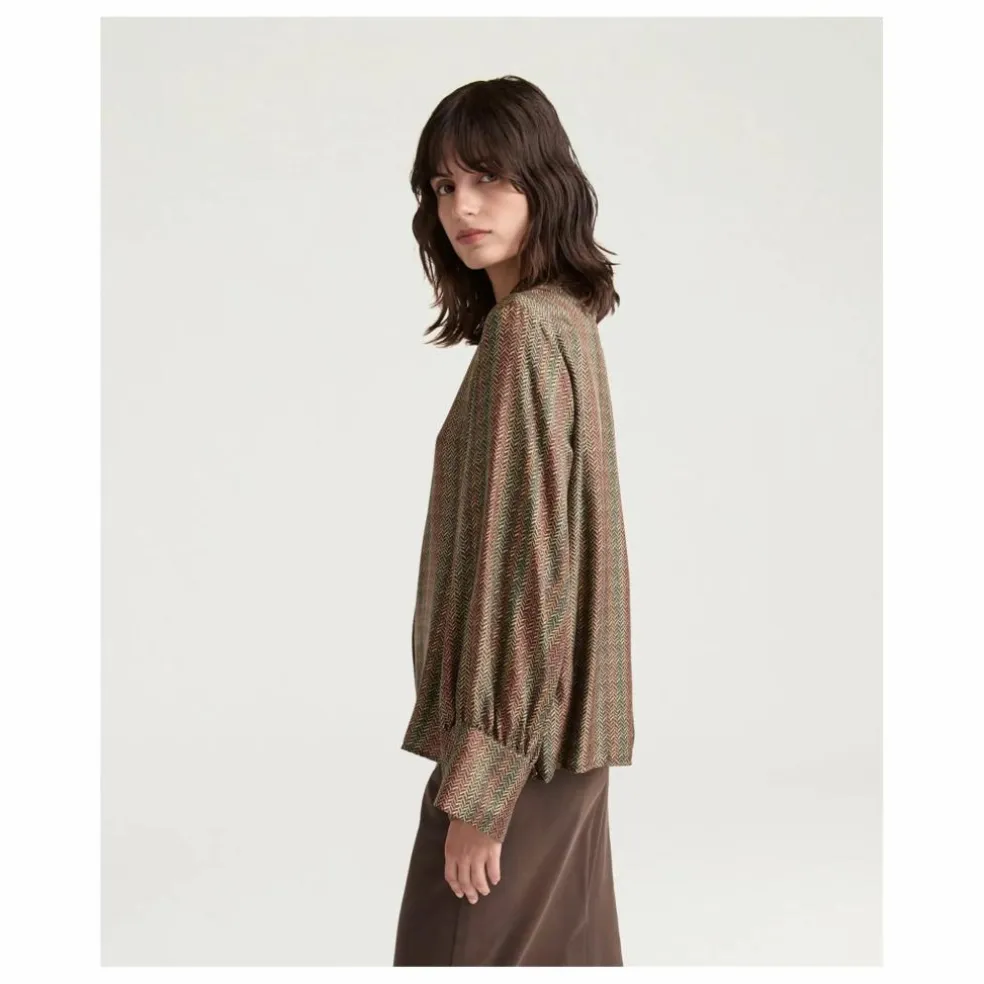 Chemise Arles Imprimée Soie | Marron