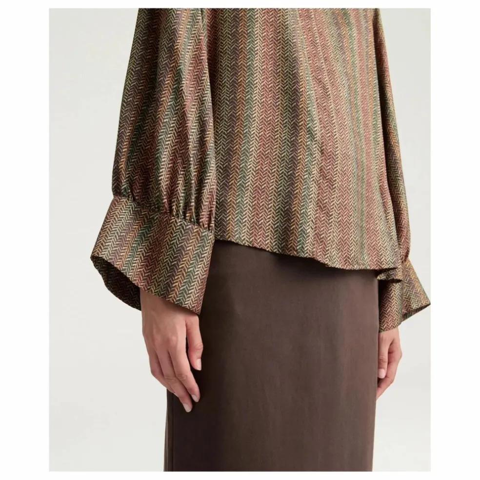 Chemise Arles Imprimée Soie | Marron