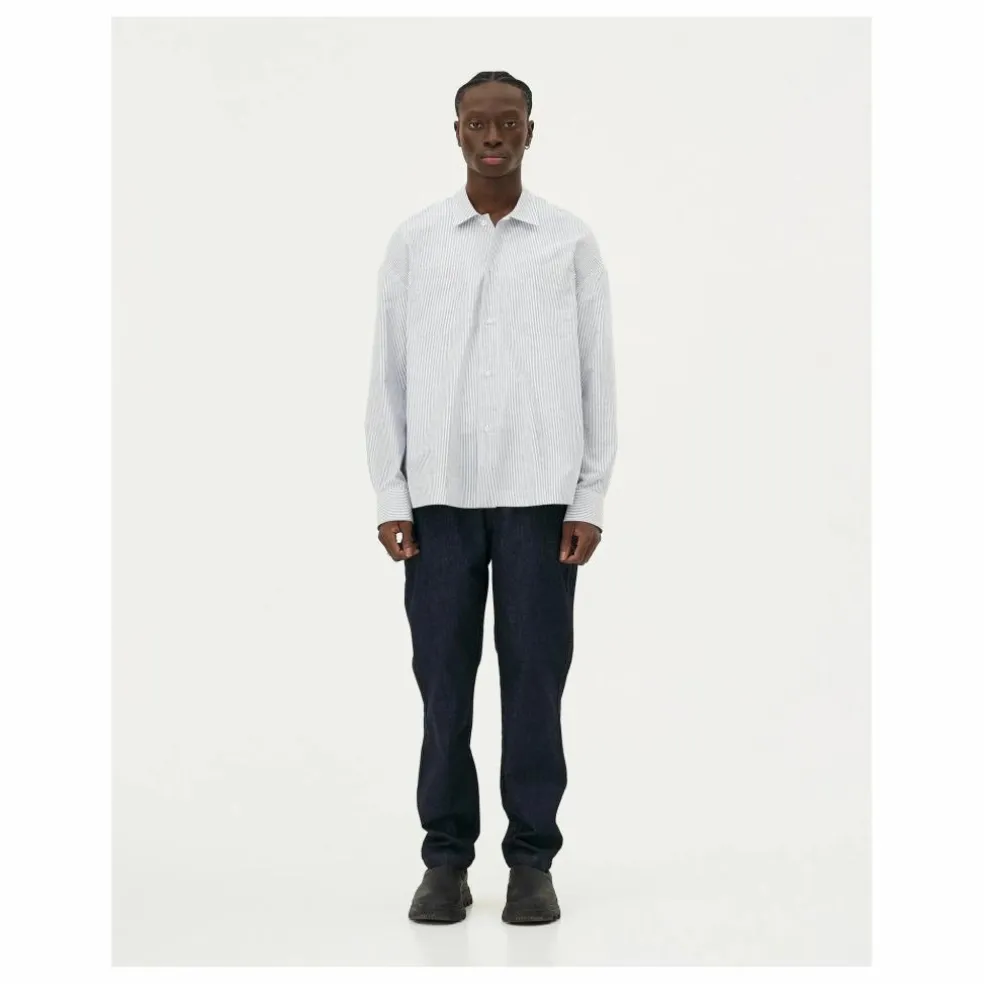 Chemise Bora Rayée Coton Bio | Bleu Clair