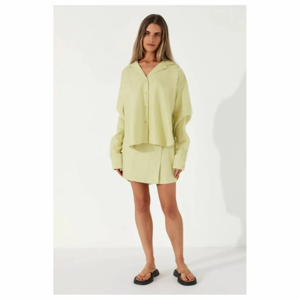 Chemise Celery Lin | Vert anis