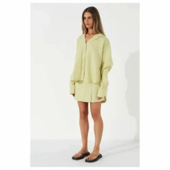Chemise Celery Lin | Vert anis