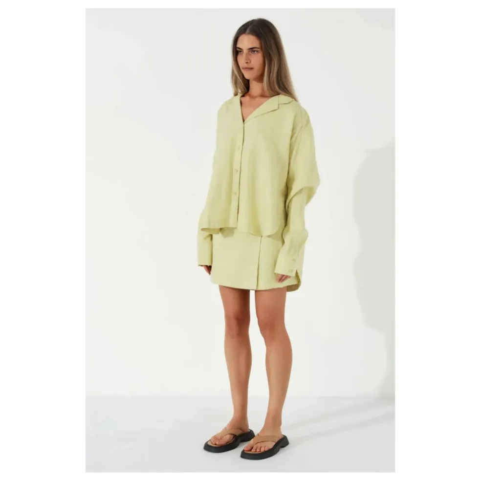 Chemise Celery Lin | Vert anis