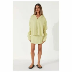 Chemise Celery Lin | Vert anis