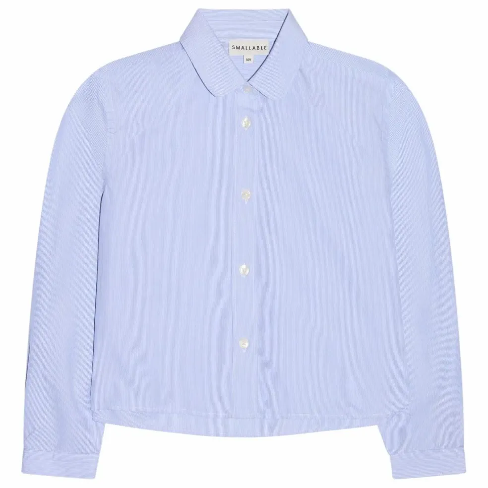 Chemise Courte Clara Rayée | Bleu Clair