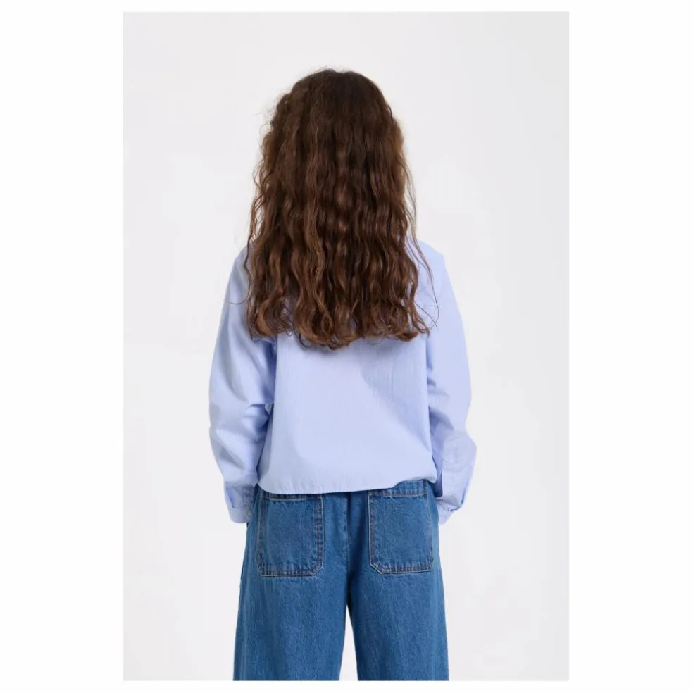 Chemise Courte Clara Rayée | Bleu Clair
