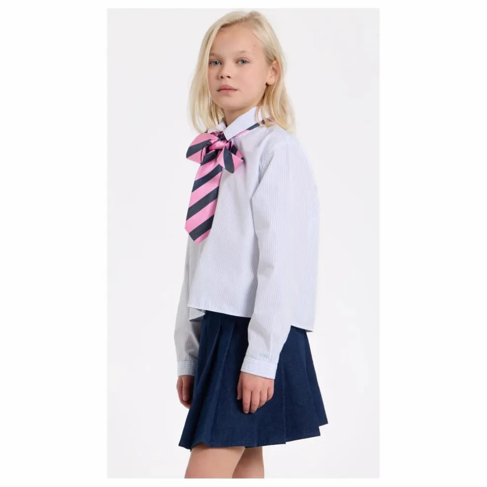 Chemise Courte Crush Rayée | Blanc