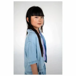Chemise Crop Tencel | Denim clair