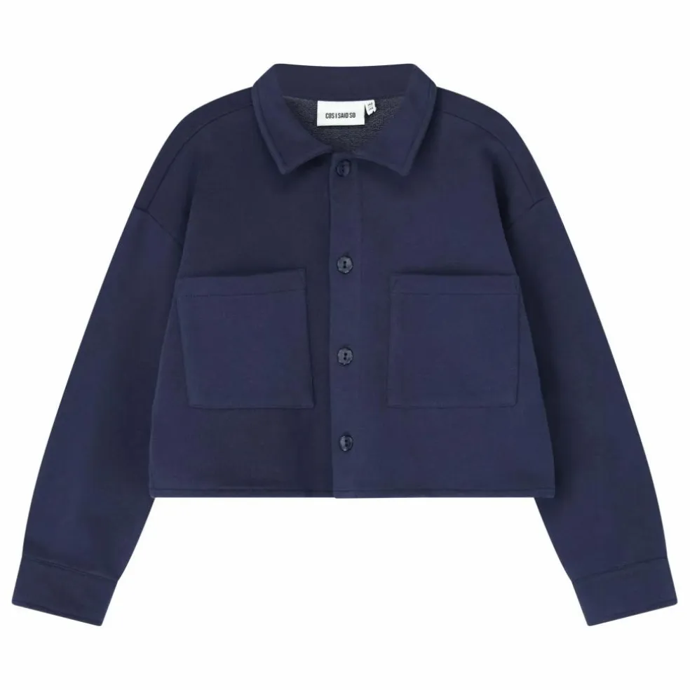 Chemise Crop Top Coton Bio | Bleu marine