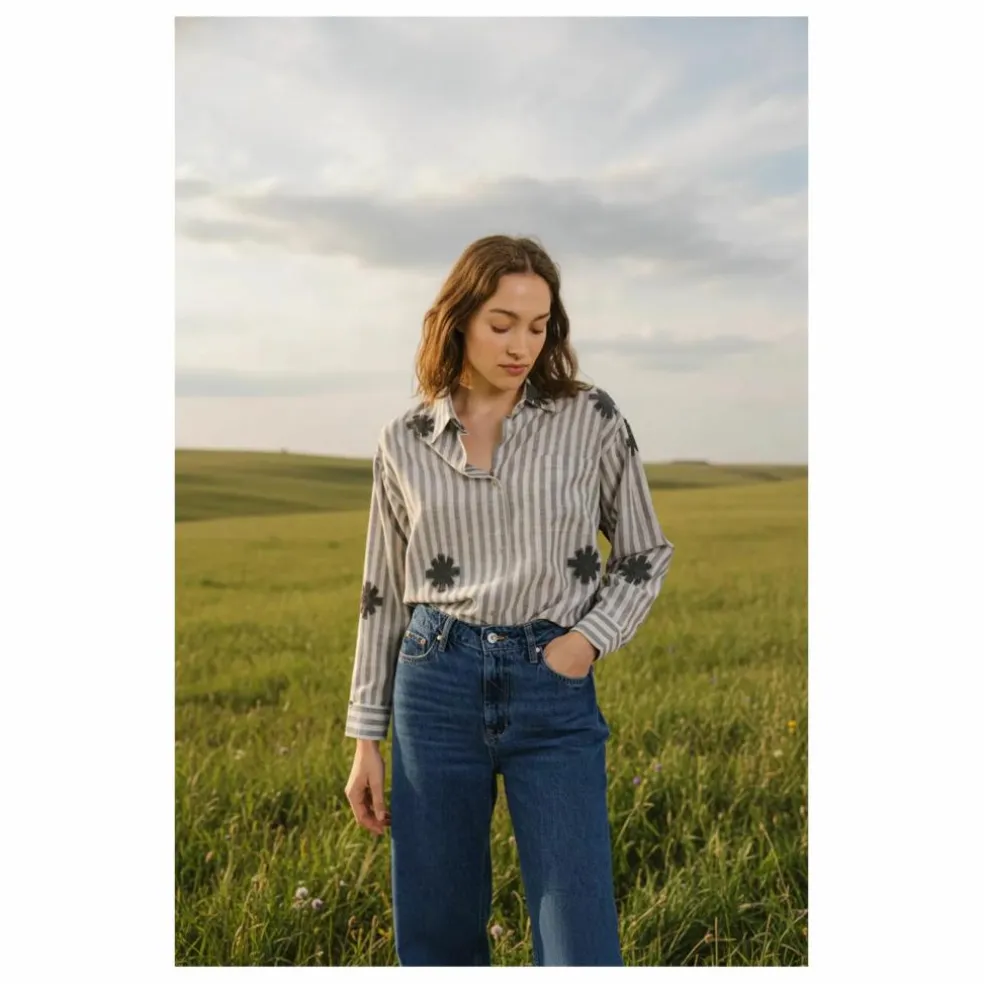 Chemise Elisa Flake | Bleu gris