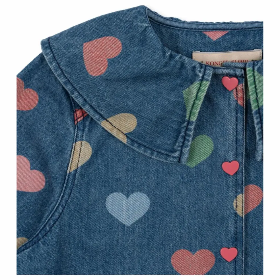 Chemise en Jean Magot Cœurs Coton Bio | Bleu