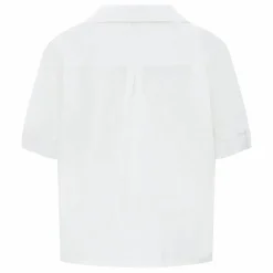 Chemise Femme à Manches Courtes en Popeline Organique | Blanc cassé
