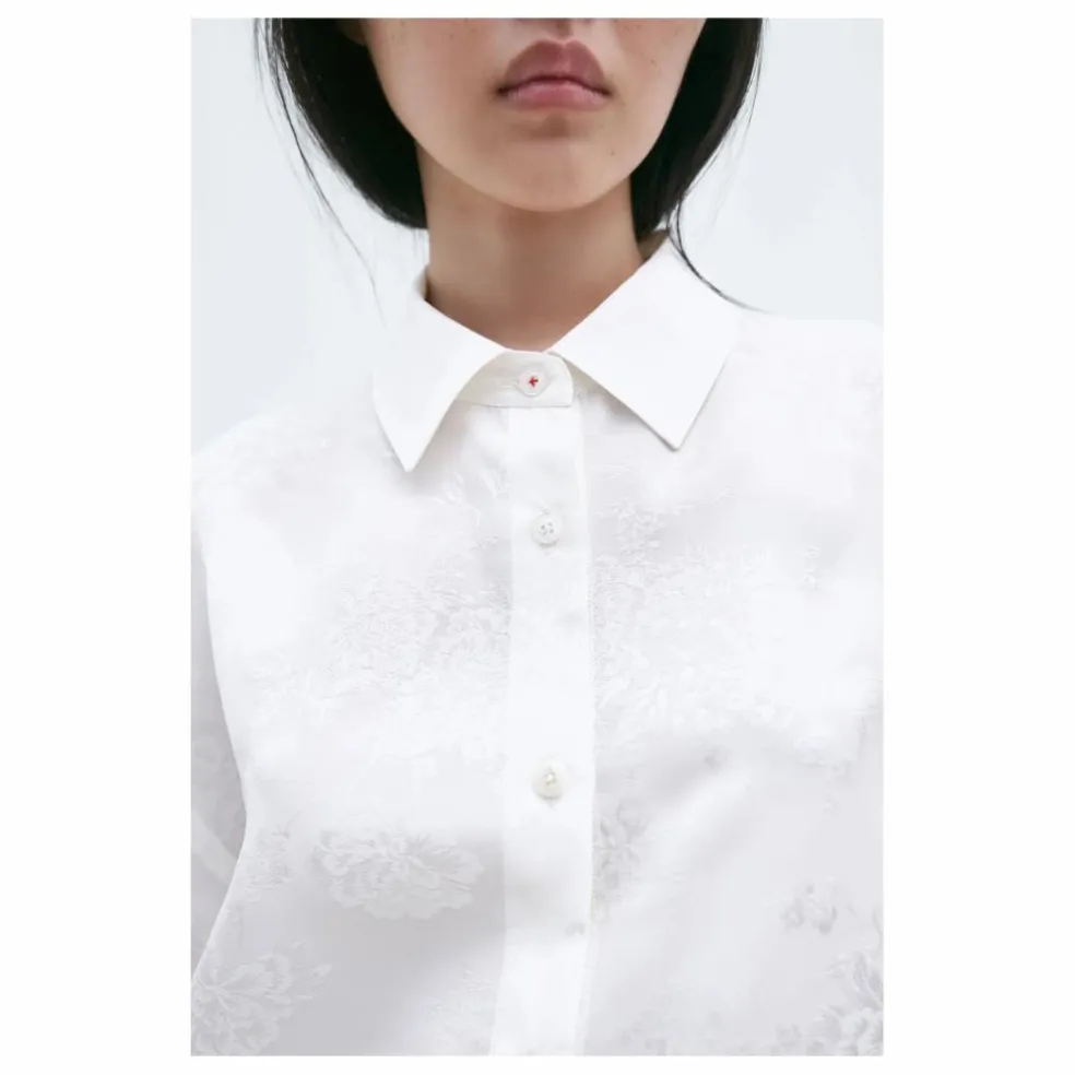 Chemise Fleurs Jacquard | Blanc