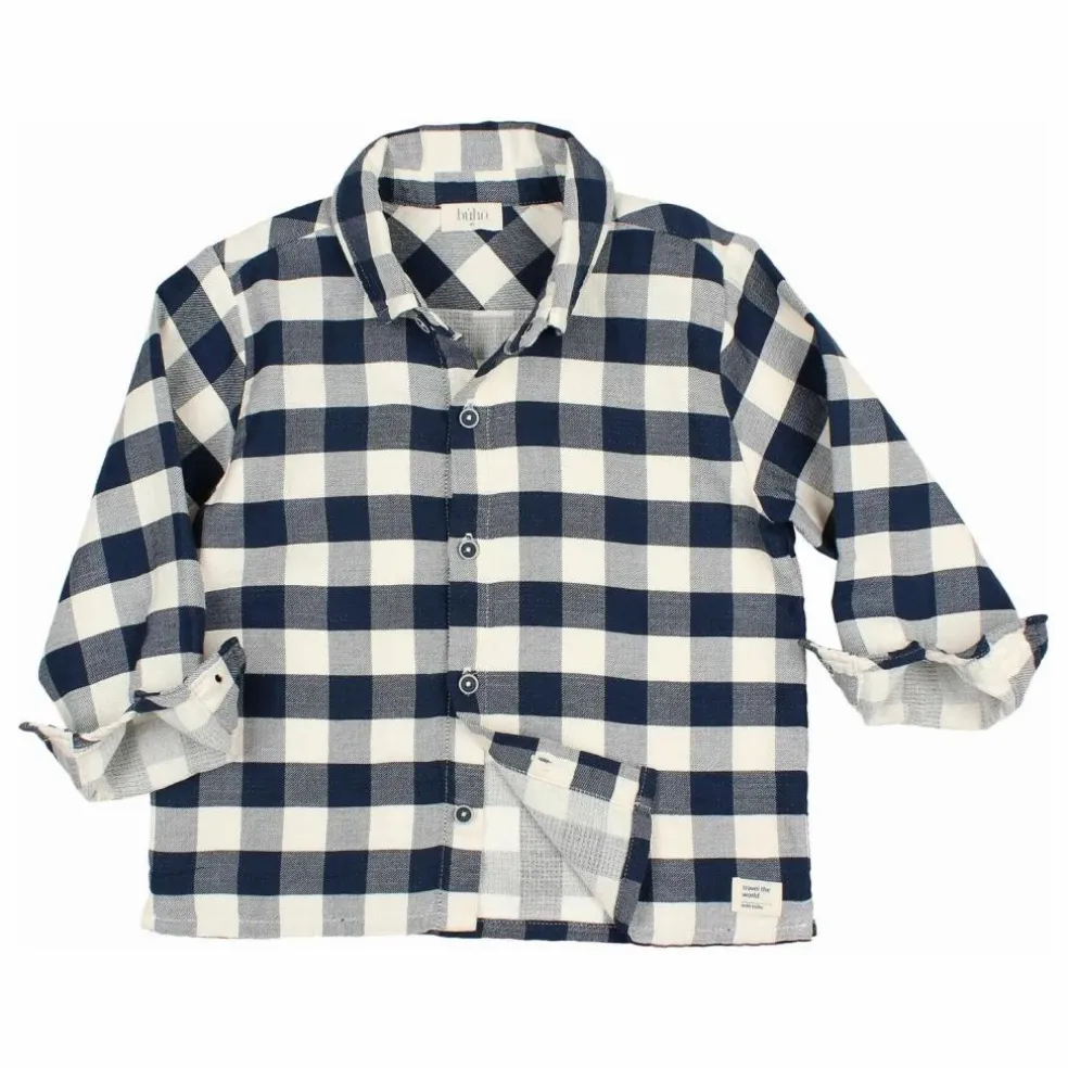 Chemise Gingham Carreaux | Bleu marine