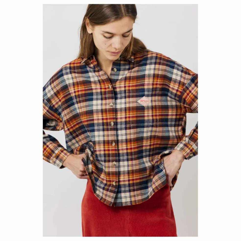 Chemise Greta Carreaux | Orange