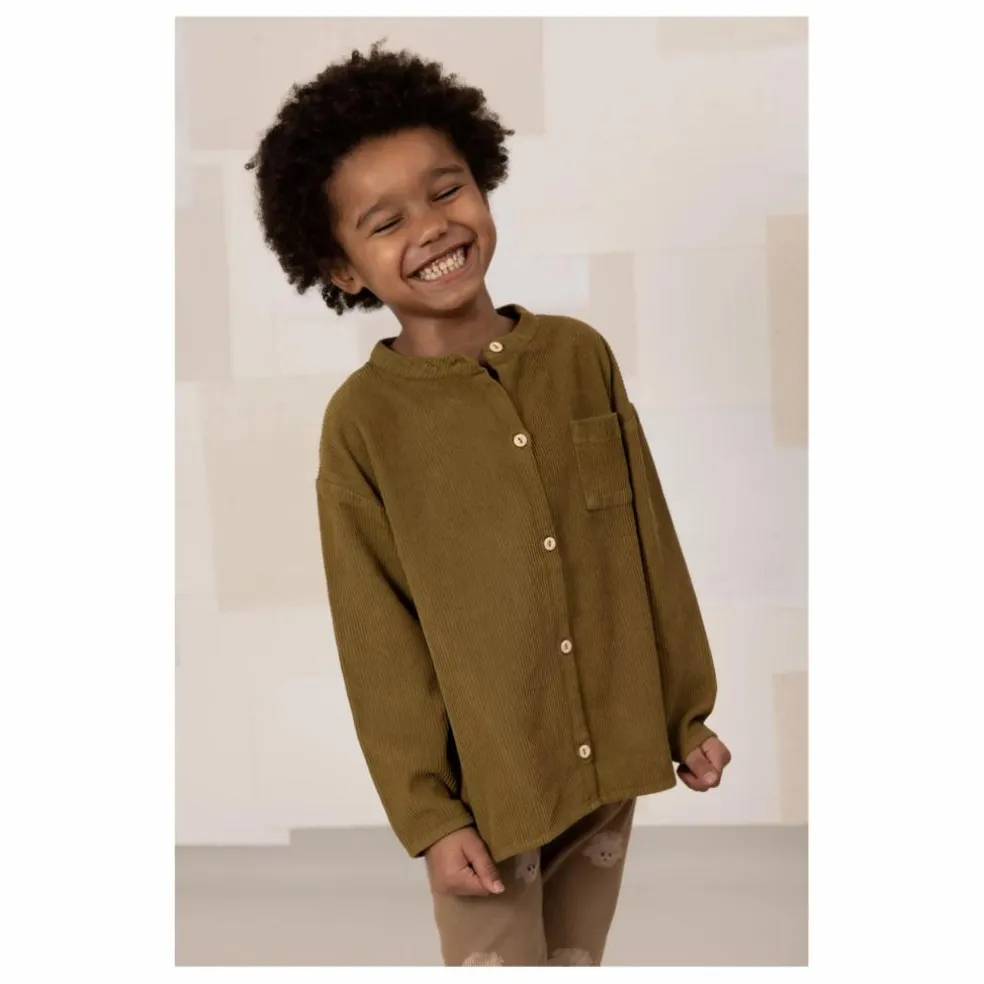 Chemise Jim Velours Côtelé Coton Bio | Vert kaki