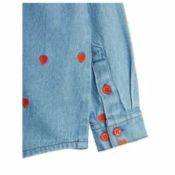 Chemise Mini Cœurs Coton Bio | Denim