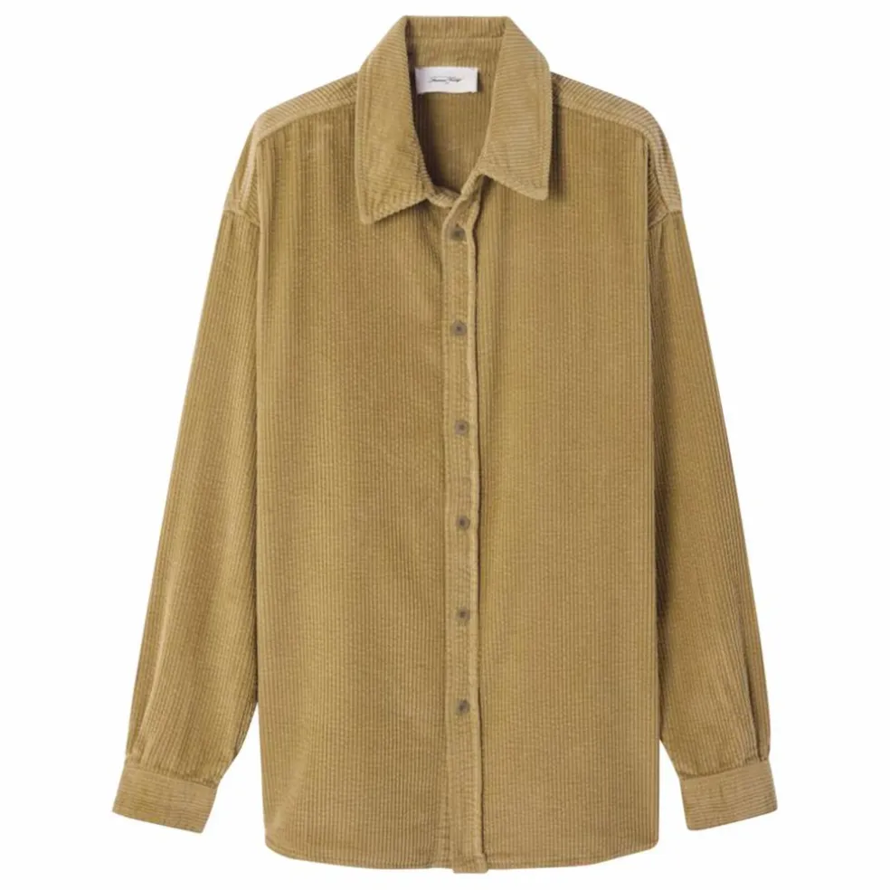 Chemise Padow Velours | Vert kaki clair