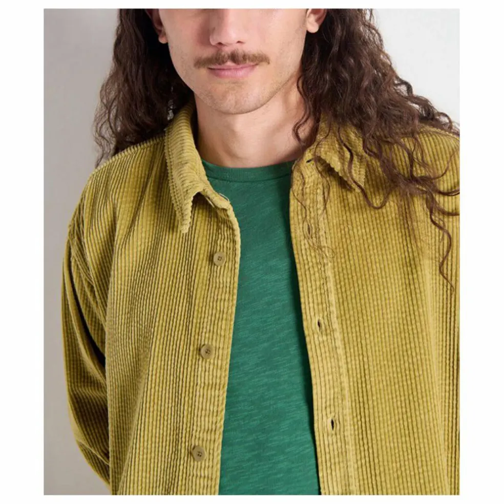 Chemise Padow Velours | Vert kaki clair