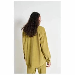 Chemise Padow Velours | Vert kaki clair