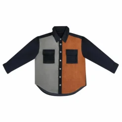 Chemise Patchwork Lois Coton Bio | Bleu marine